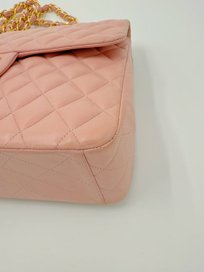 Chanel Vintage Maxi Flap Bag – Series 2 in Pink Lambskin with 24k Gold Hardware