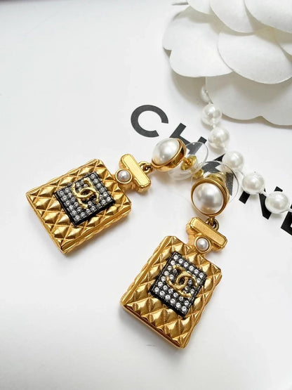 Chanel 20A Pearl Perfume Bottle Earrings