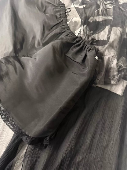 Chanel 23S black Cape with top and shorts