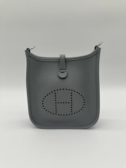 Hermes Mini Evelyne Clemence Gris Pantin PHW Stamp K 2025