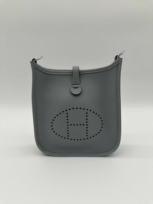 Hermes Mini Evelyne Clemence Gris Pantin PHW Stamp K 2025