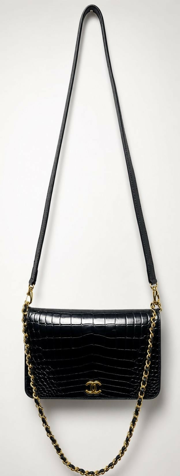 ULTRA RARE Vintage 1984 Chanel Black Crocodile Flap Bag 24K Gold Hardware