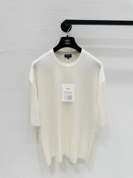 Chanel 26A ecru knit top