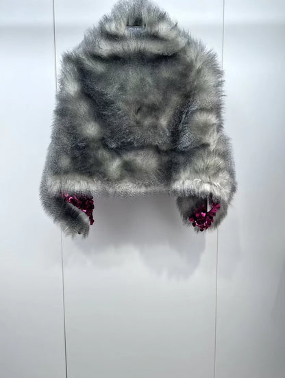 Prada sequined eco-friendly fur shawl