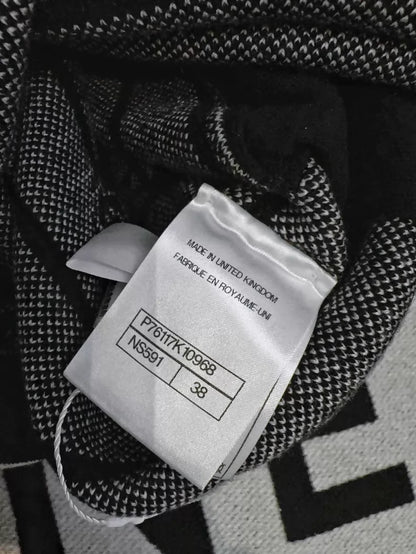 Chanel 23k black and white striped camellia double C logo knit shorts