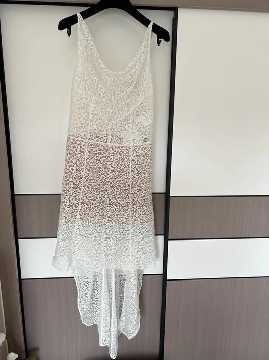 Chanel 23A white lace dress