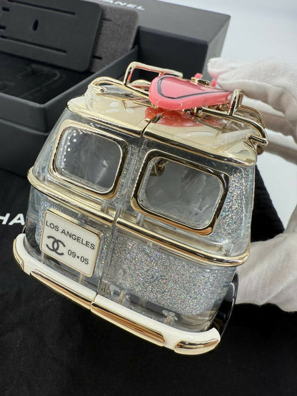 Chanel 2024 Glitter Lucite, Multicolor Rhinestone & Enamel Hollywood Mini Van