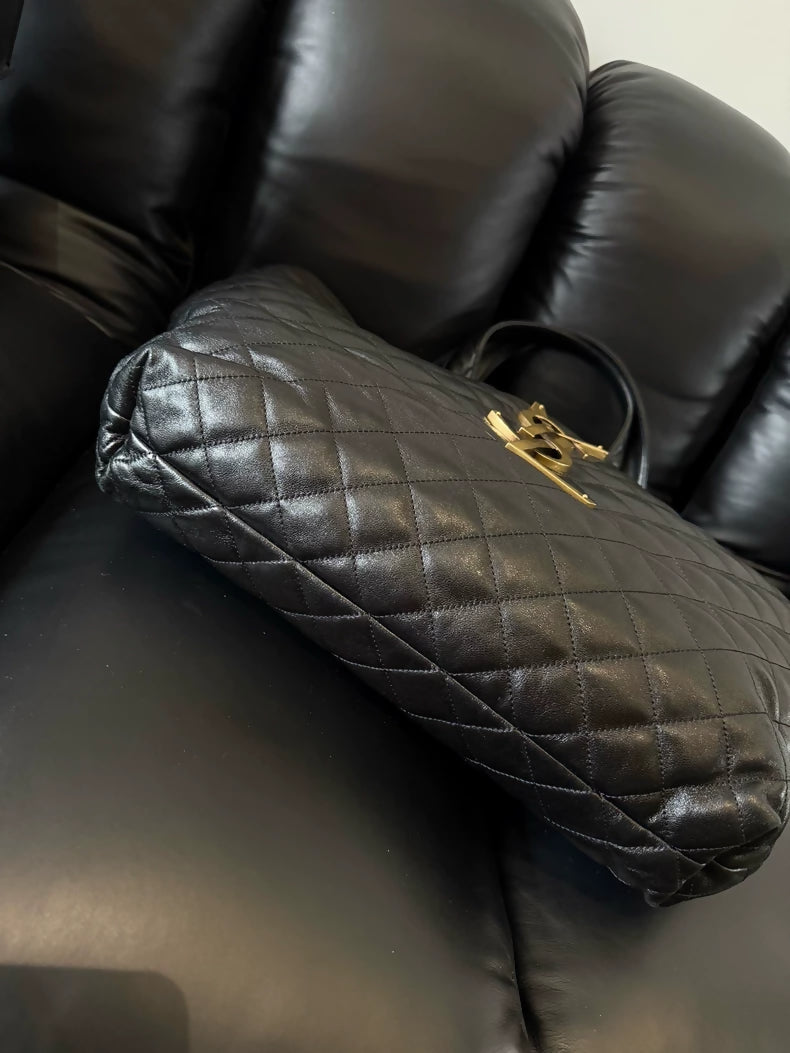 Saint Laurent large black and gold Icarus tote bag