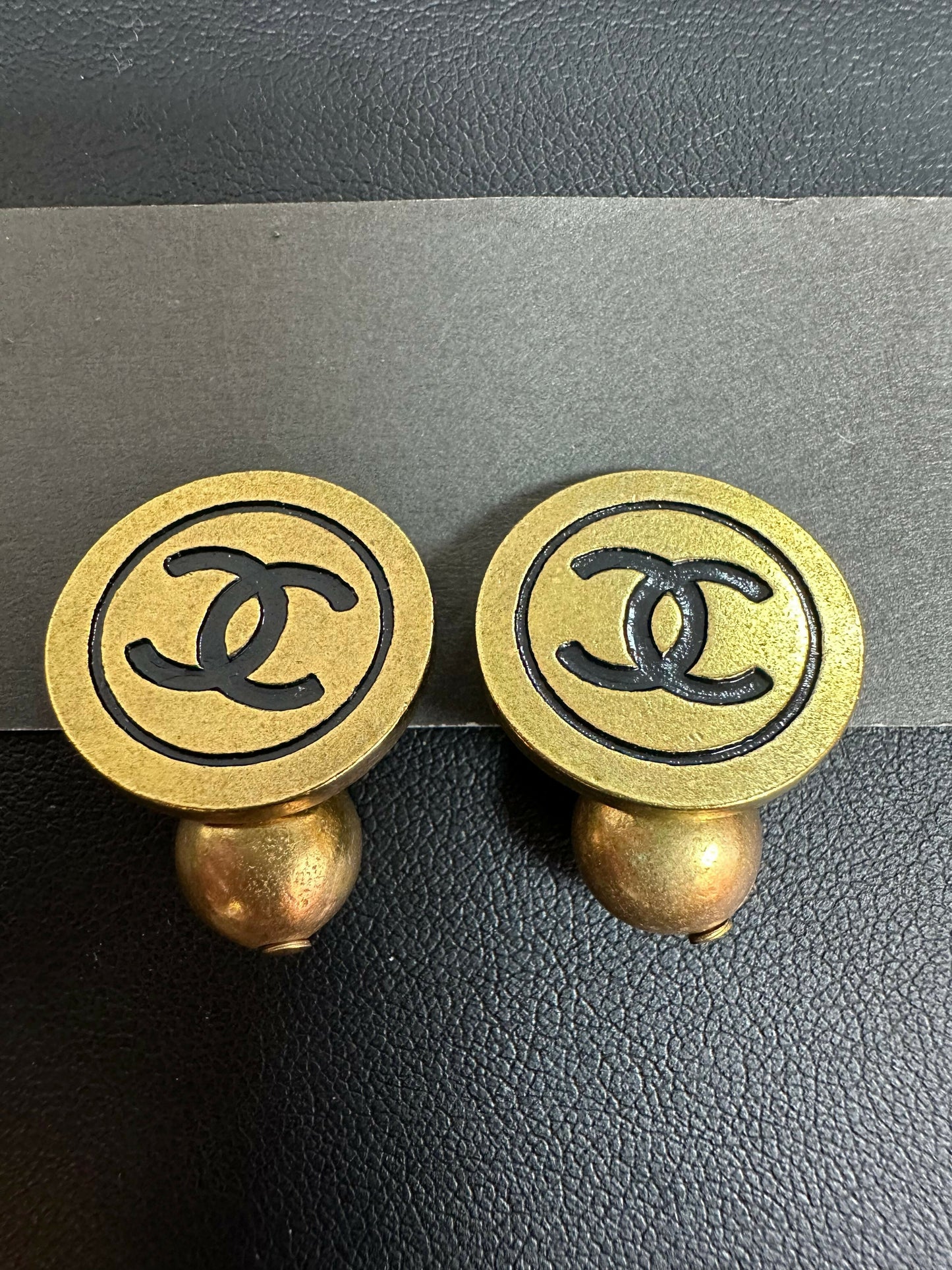 Chanel Vintage 94 Gold Plated Buckle CC Clip-on Earrings