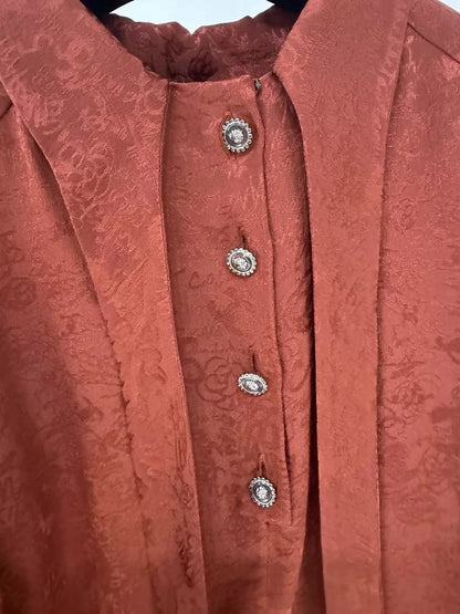 Chanel 24A burgundy double C print reversible shirt