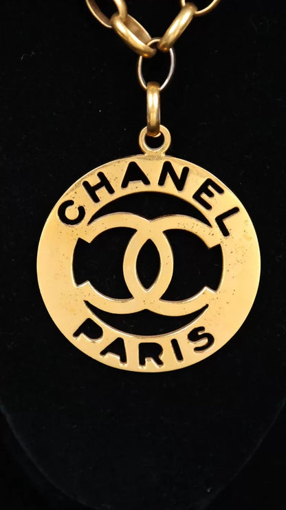 Chanel CC Large Round Pendant Necklace