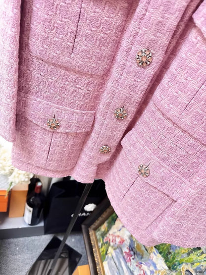 Chanel 19B Pink Tweed Jacket
