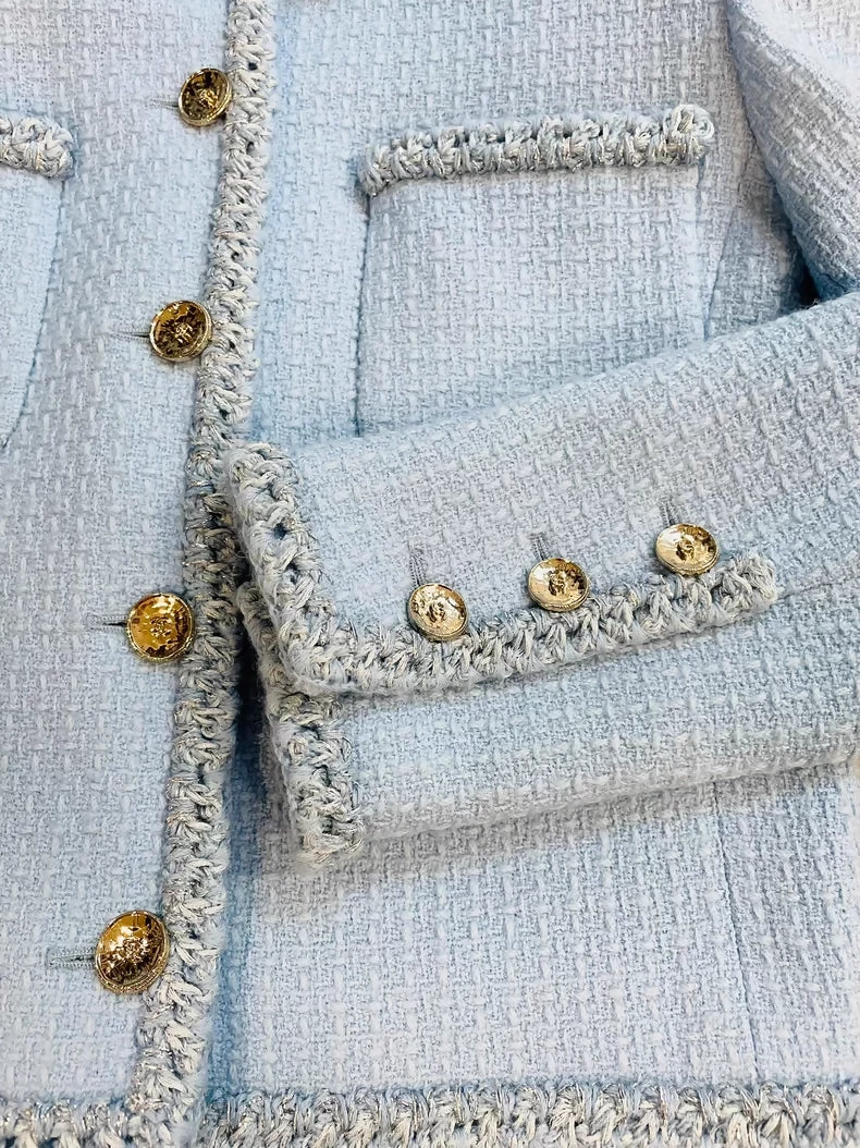 Chanel 25B blue tweed jacket