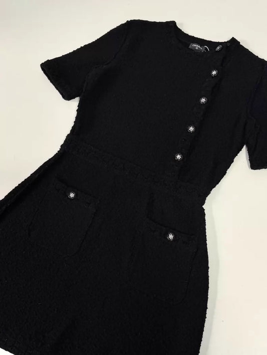 Chanel 25C  Black tweed dress