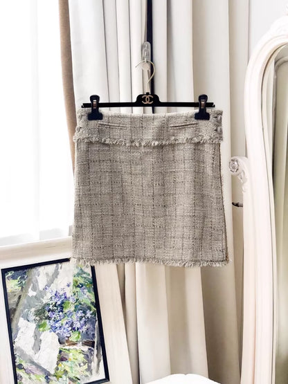 Chanel 10A Beige Tweed jacket and skirt set