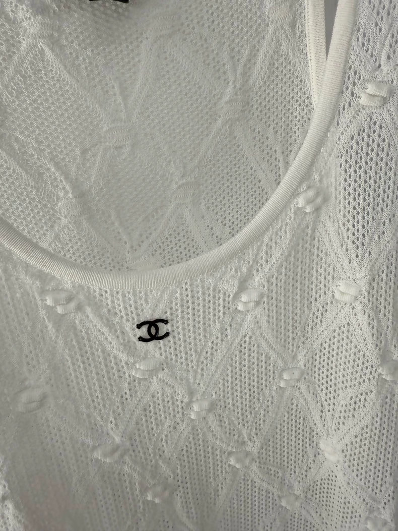 Chanel 24s black and white quilted dress