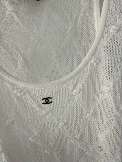 Chanel 24s black and white quilted dress