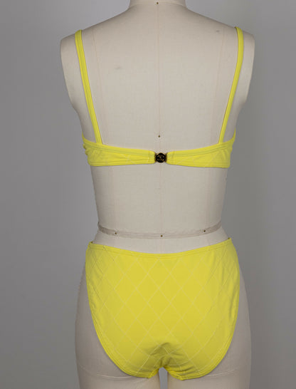 Chanel 1994 Cruise Vintage Yellow Logo Quilted Bikini
