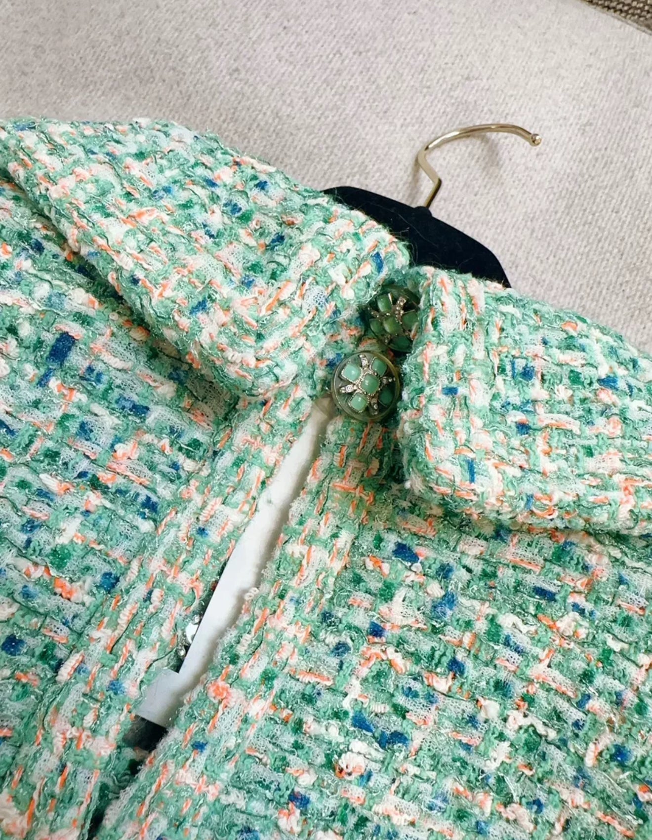 Chanel 19S Green Tweed Dress Wararni.com Chanel 19S Green Tweed Dress Wararni.com