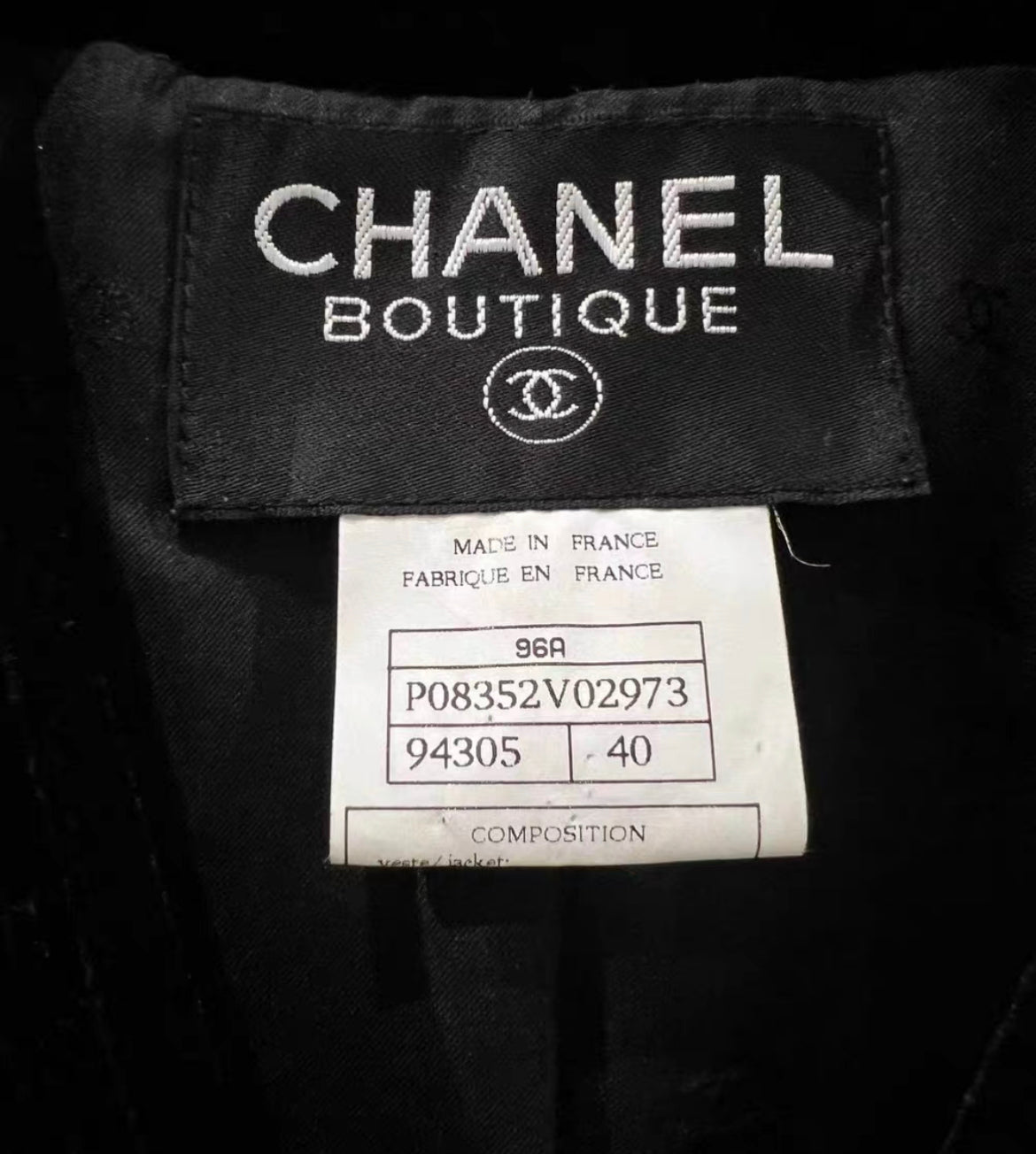 Chanel 1996 velvet shirt size 40