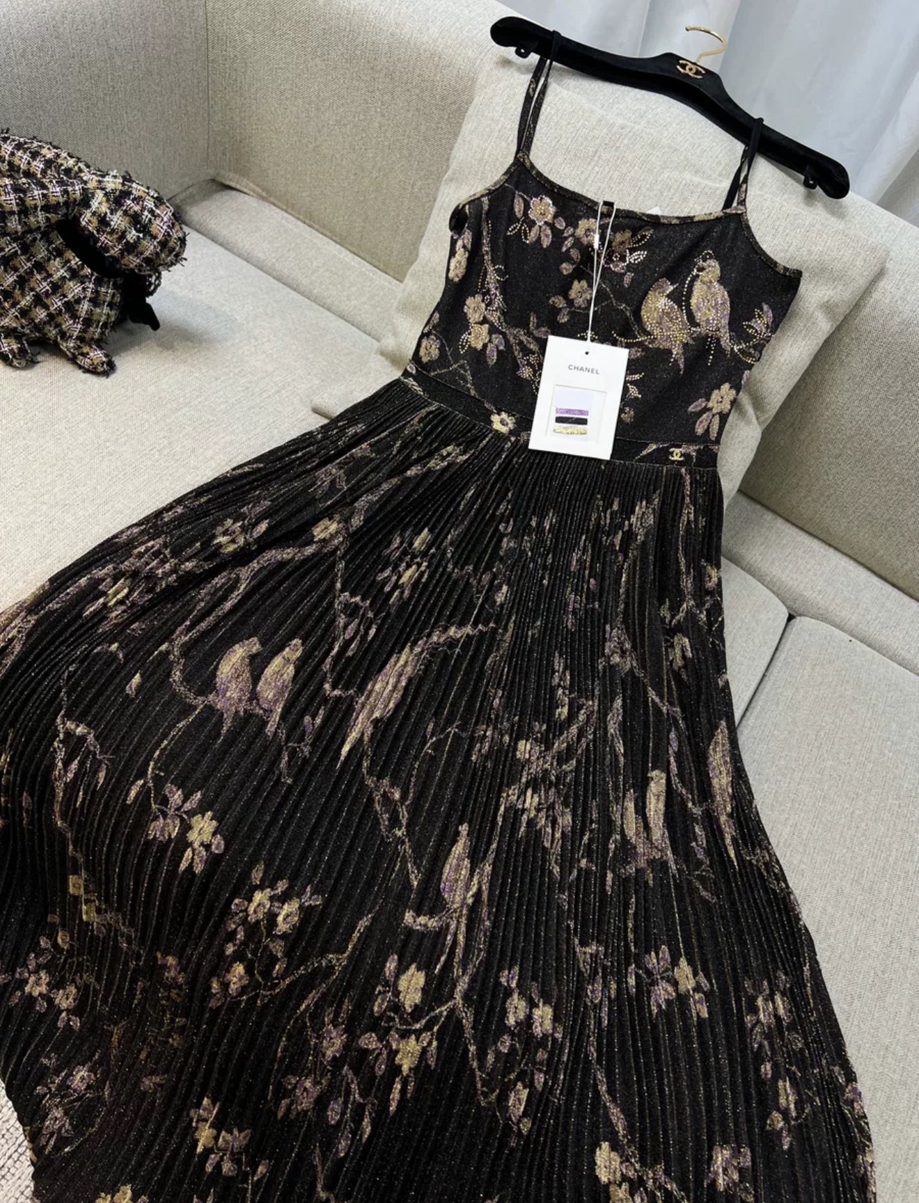 Chanel 25A Black long evening dress