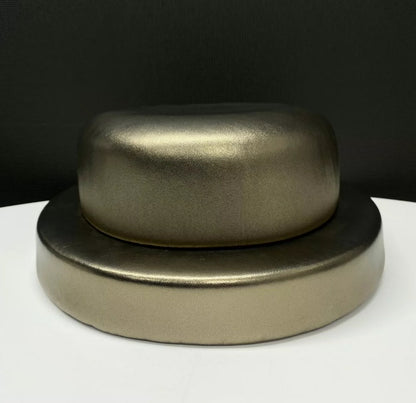 Chanel 16k Golden Metallic Lambskin Boater Hat