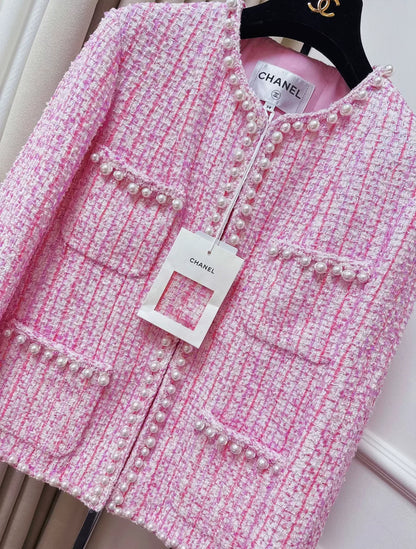 Chanel 25P Pink Tweed Jacket