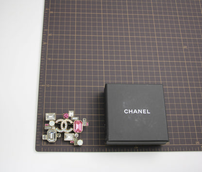 Chanel Vintage 05P Coloured Rhinestones Pink Brooch