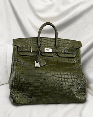 Rare Hermes Birkin HAC 50 Canopee matt porosus palladium hardware