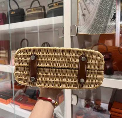 Hermes Limited Edition Bolide Bag Picnic Osier Wicker & Barenia Leather
