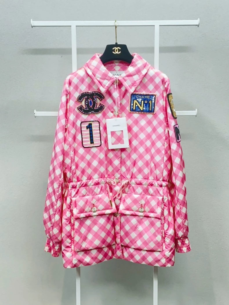 Chanel 23C pink and white jacket