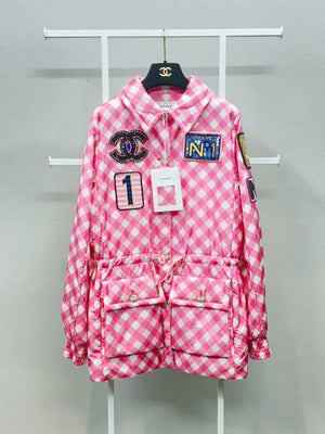 Chanel 23C pink and white jacket