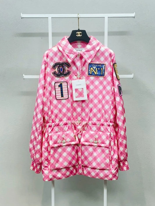 Chanel 23C pink and white jacket