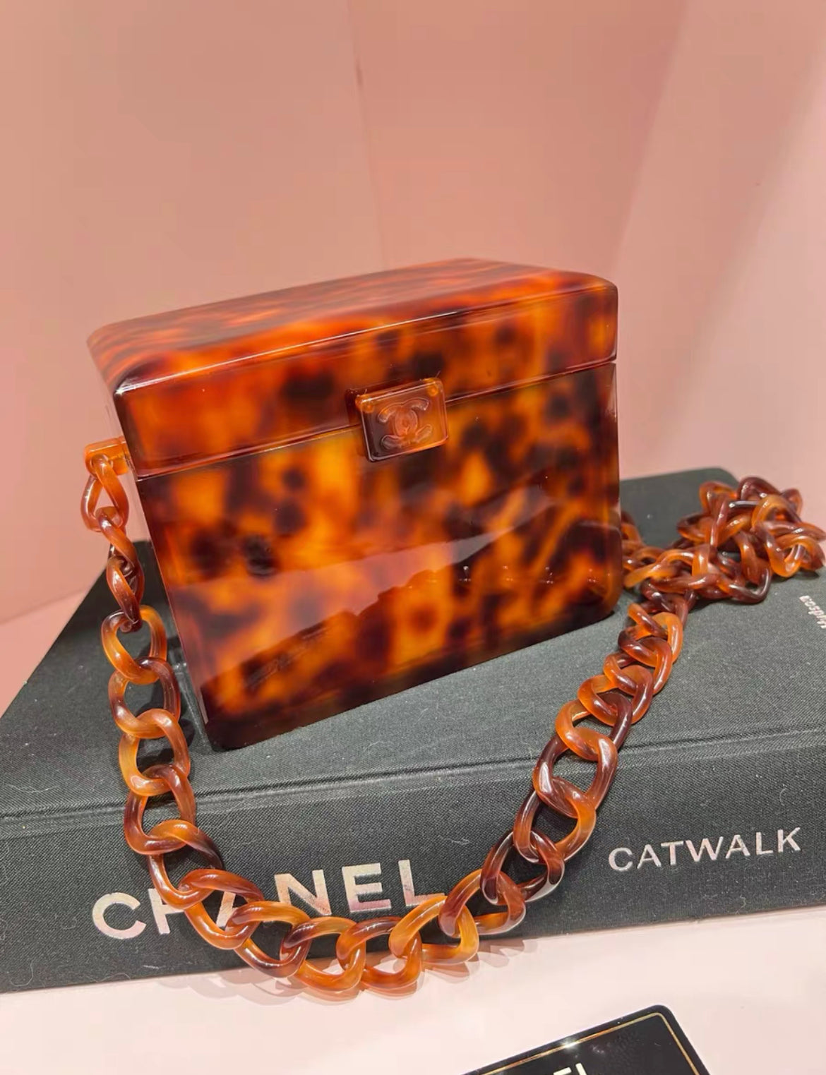 CHANEL Tortoiseshell Bakelite Mini Box Bag 1994-1996