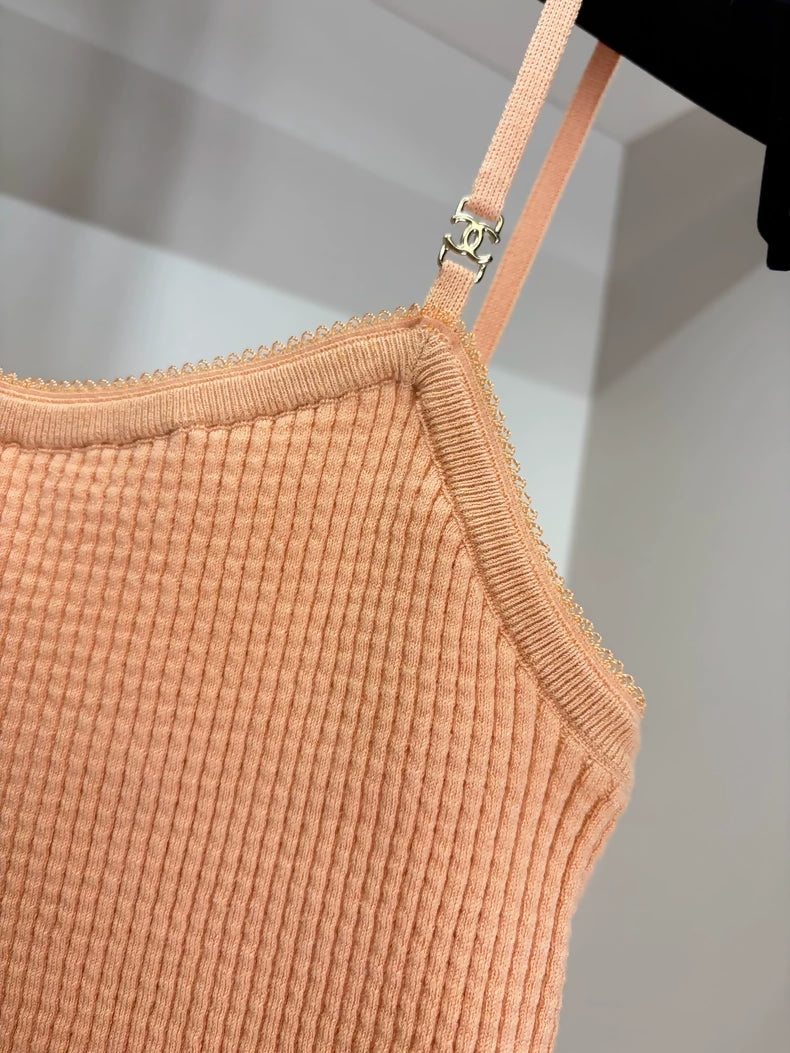 Chanel 24A light orange knitted top
