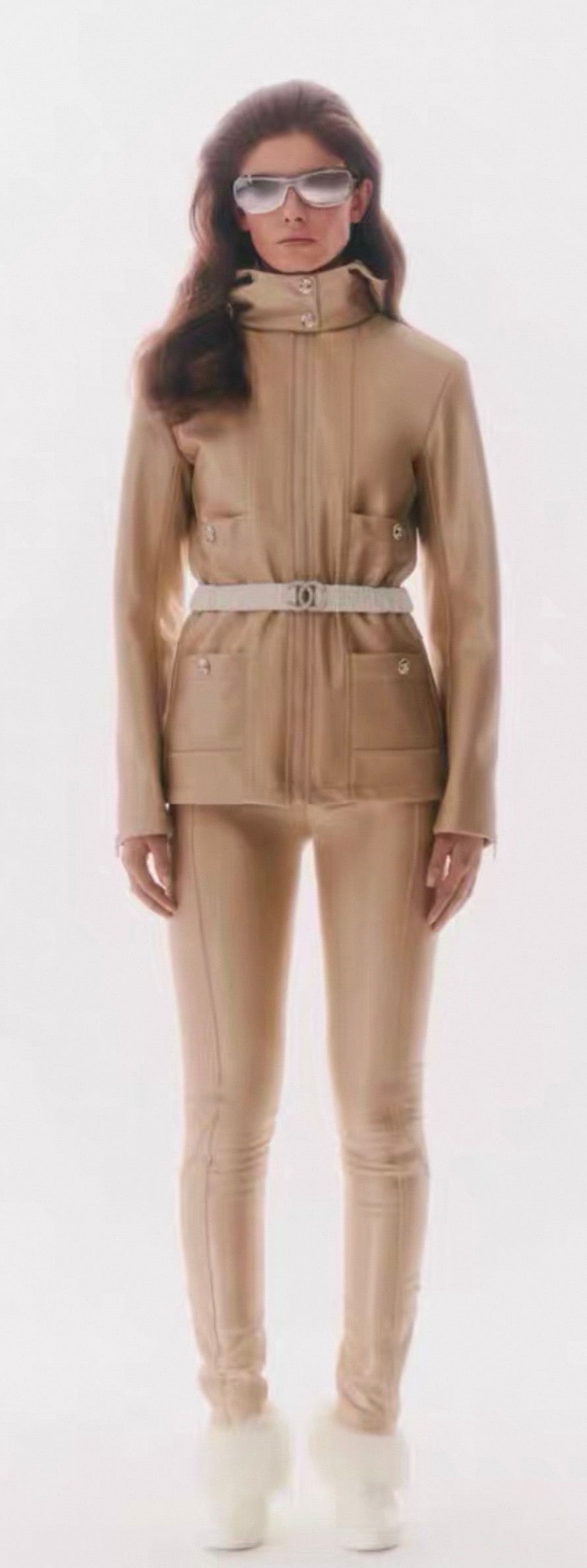 Chanel 23 iridescent champagne gold hooded down jacket
