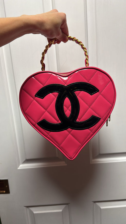 Chanel 95 CC Pink Heart Vanity Bag