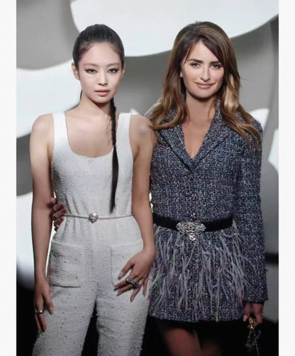 Chanel 23S Tweed/Feather Jacket dress