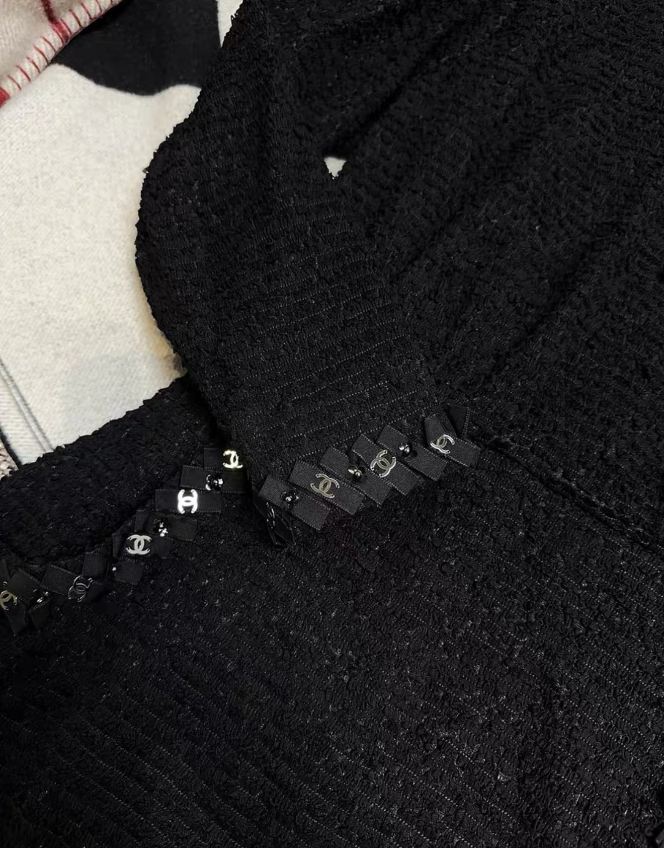 Chanel 21S black tweed dress