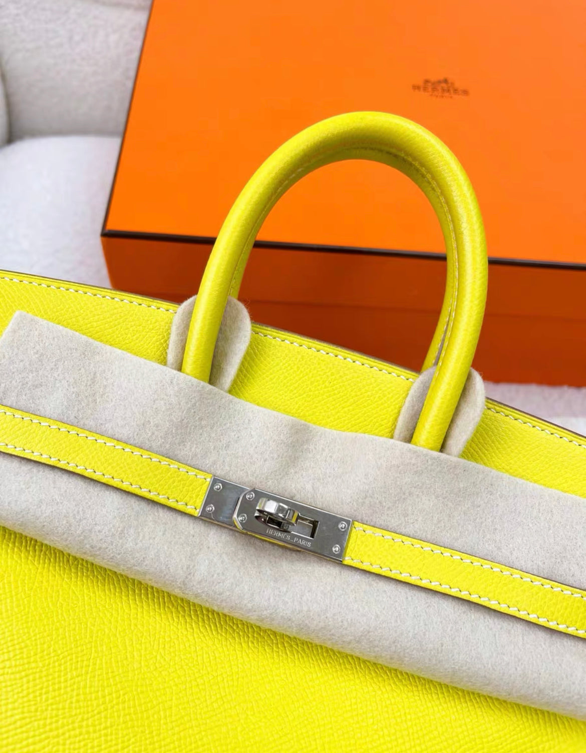 Hermès Birkin 25 Lime Clemence Palladium Hardware