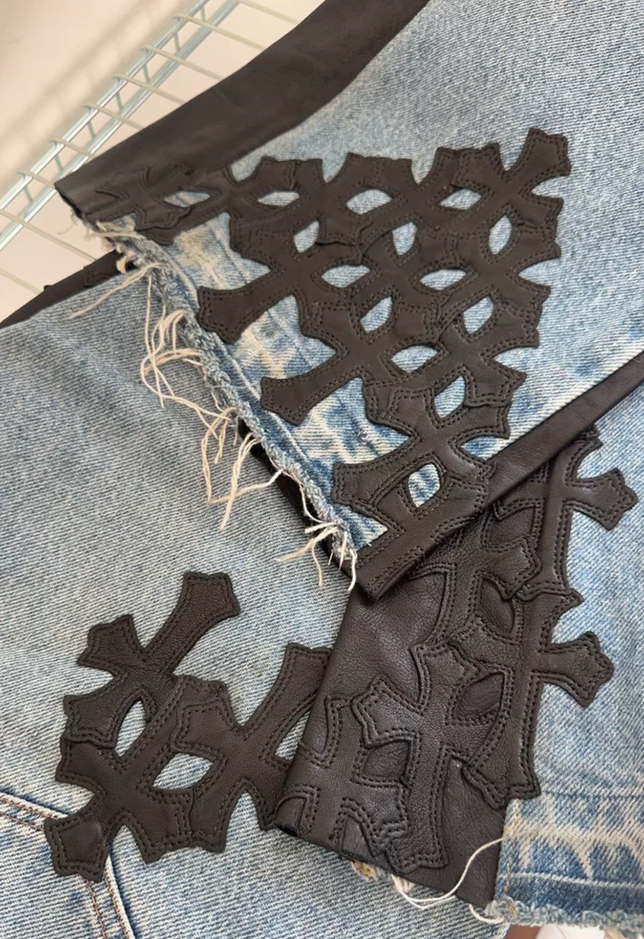 hrome Hearts Gallery Dept Cross Patch Flare Denim Jeans