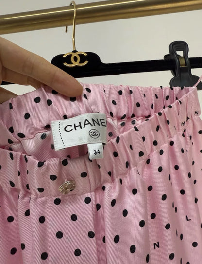 Chanel 24P pink polka shorts