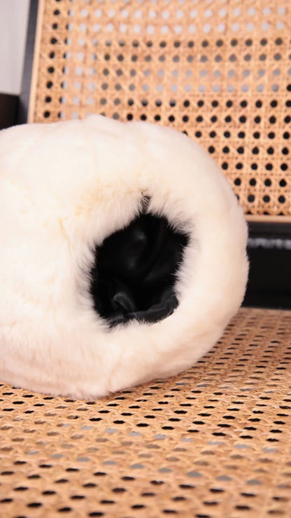 Chanel 2001 White Fur Shoulder Bag Hand Warmer