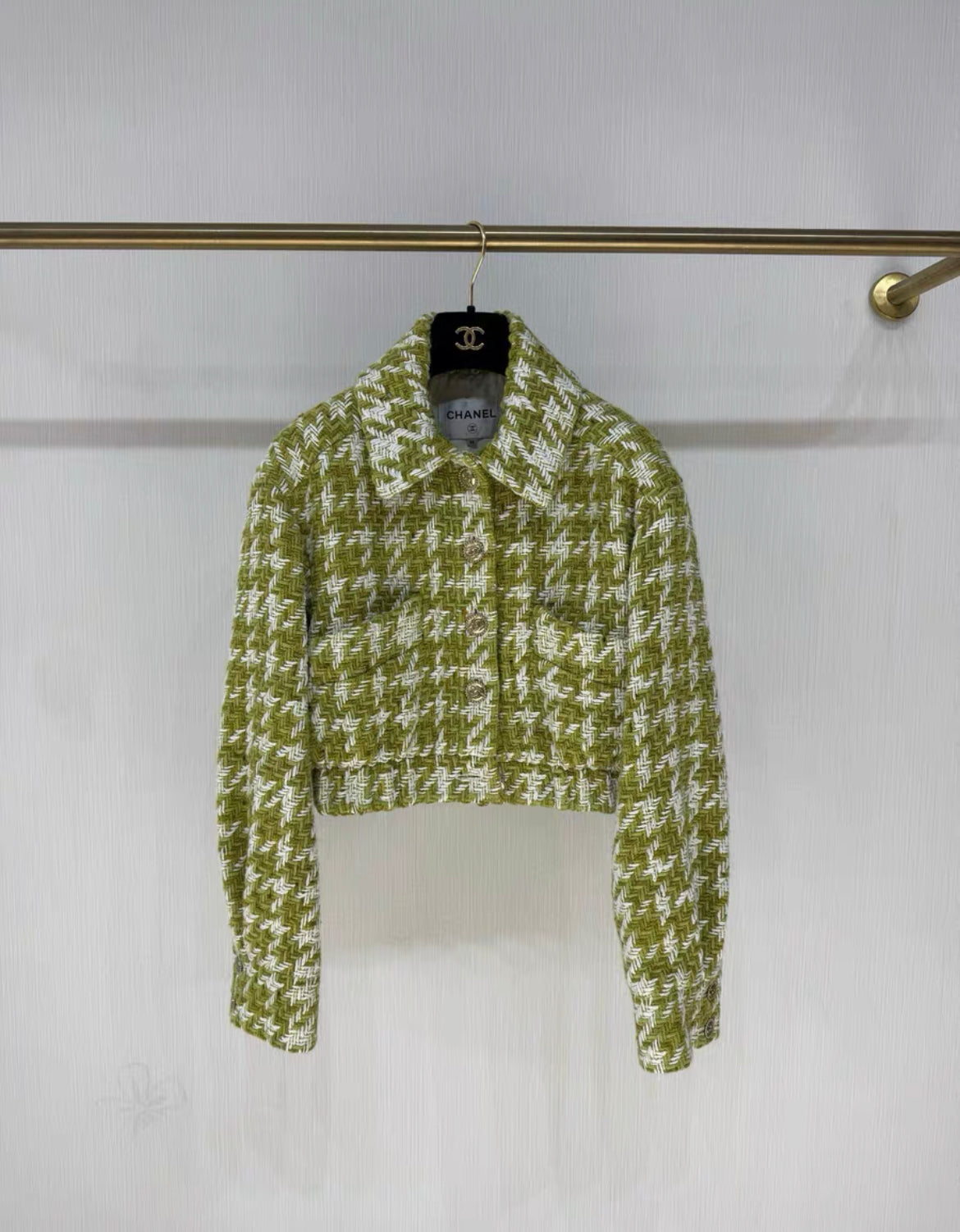 Chanel 22B Green Tweed Jacket size 36