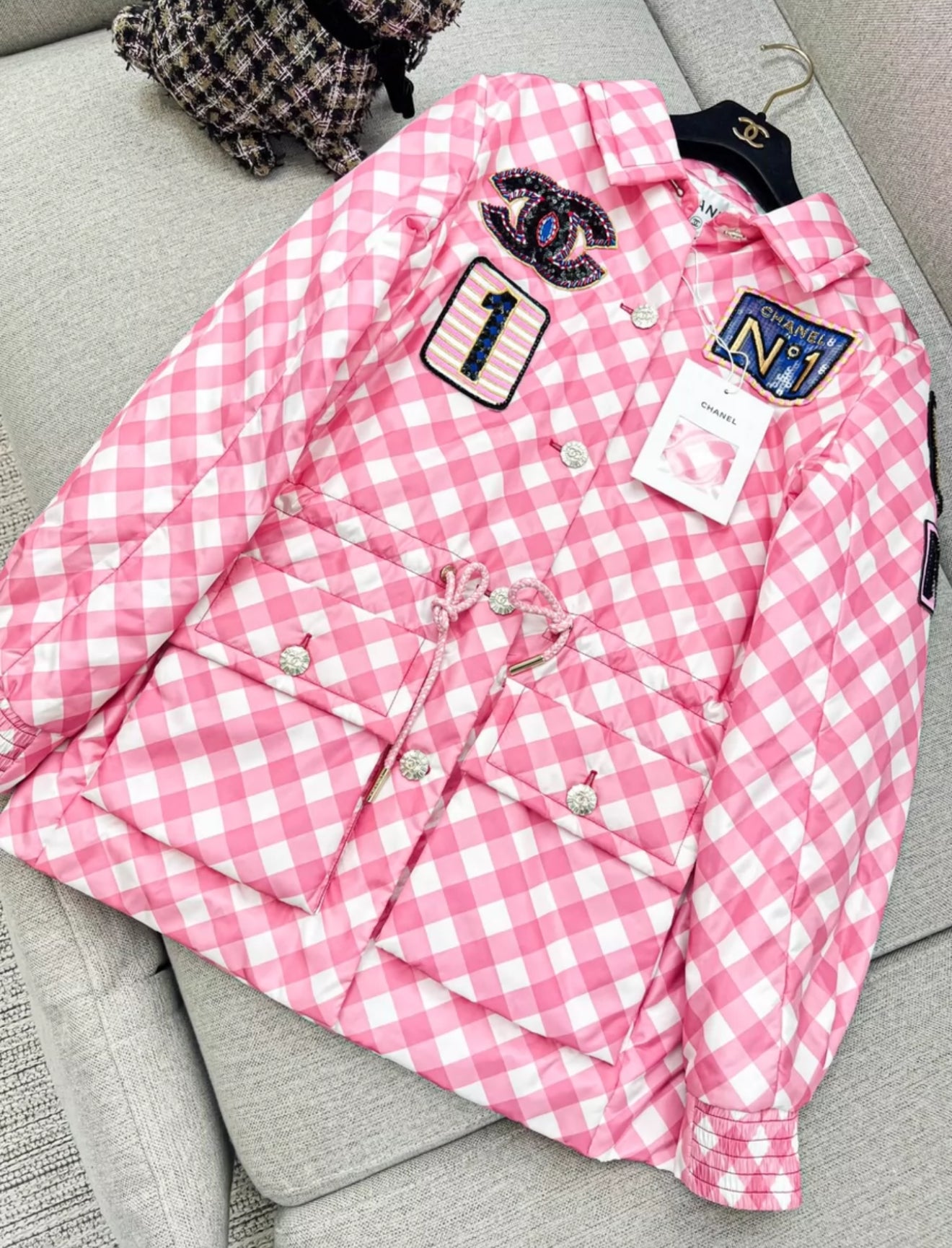 Chanel 23C Pink, White & Multicolor Parka