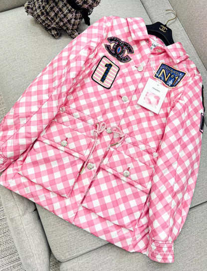 Chanel 23C Pink, White & Multicolor Parka