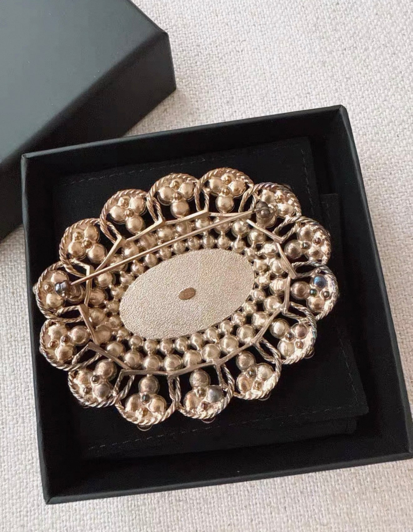 Chanel Double C Pearl Vintage Brooch