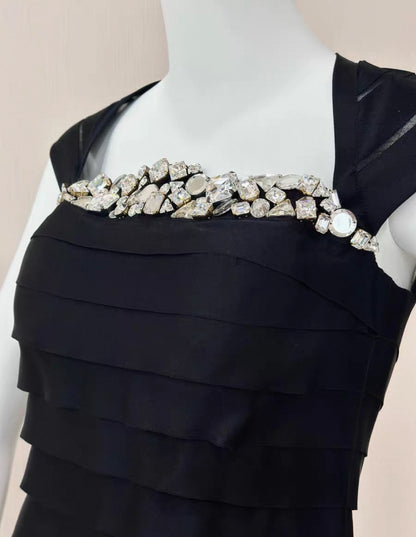 Chanel 06A black silk dress with crystals