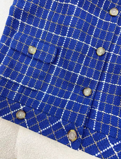 Chanel Blue Tweed vest jacket size 35