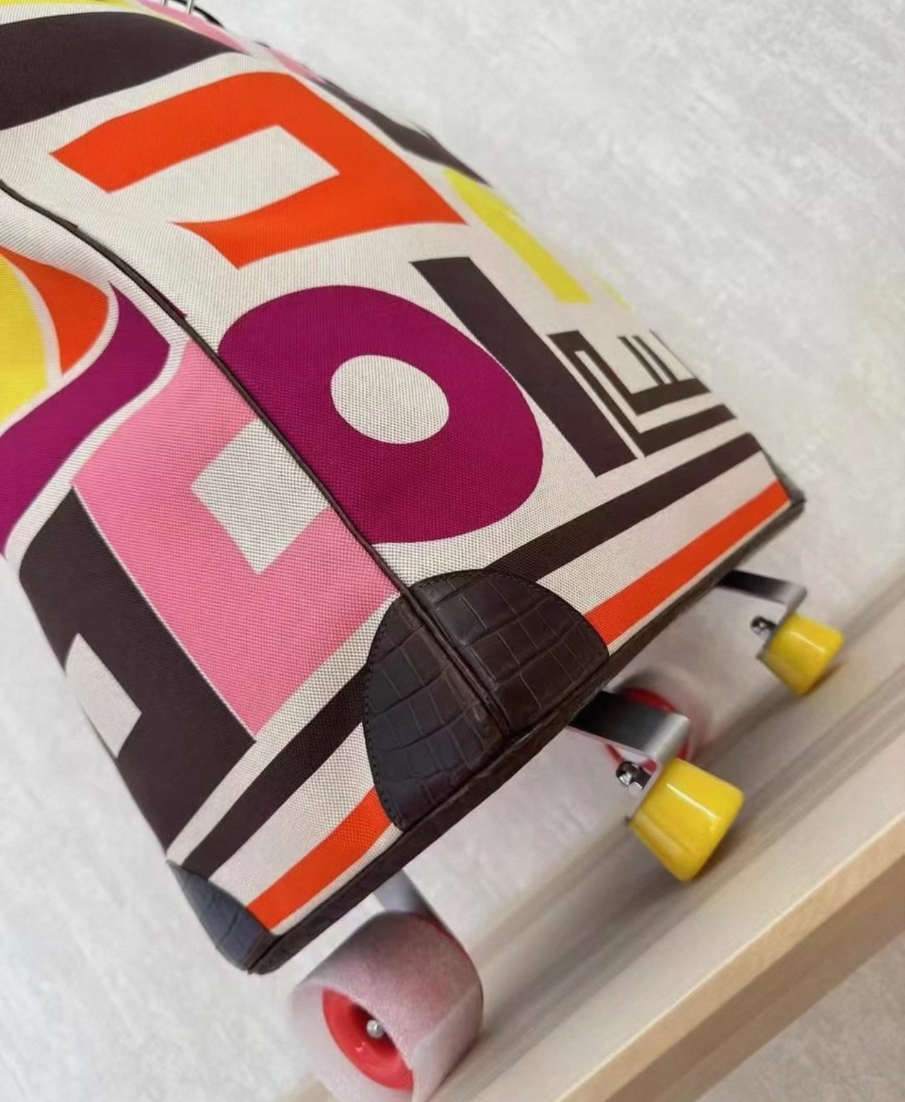 Hermès Petite H Birkin 40 Roller Toile Ebony Matte Crocodile Leather Palladium Hardware